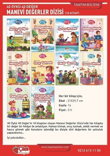 40 Öykü 40 Değer-Manevi Değerler Dizisi-10 Kitap Takım